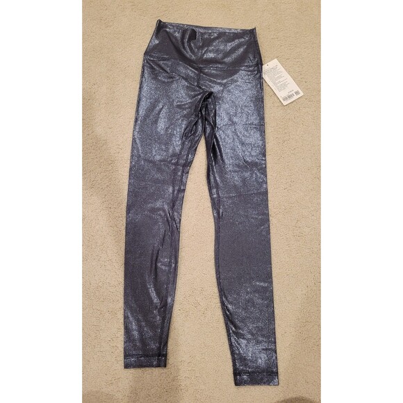 NWT Lululemon Align Rib Pant 28” Shine RARN shiny Blue Leggings Size 6 MSRP $128 - Picture 3 of 11